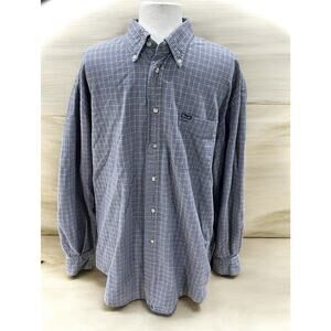 Facconable A. Goldberg Men's 2XL Blue/Purple Check Long Sleeve Button Up Shirt